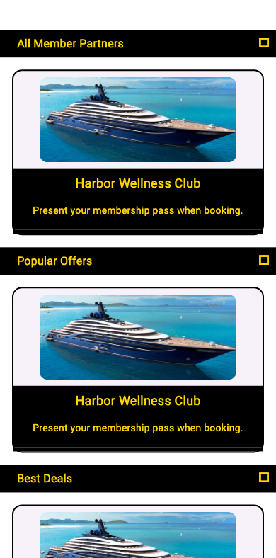 Membership application member offers screen